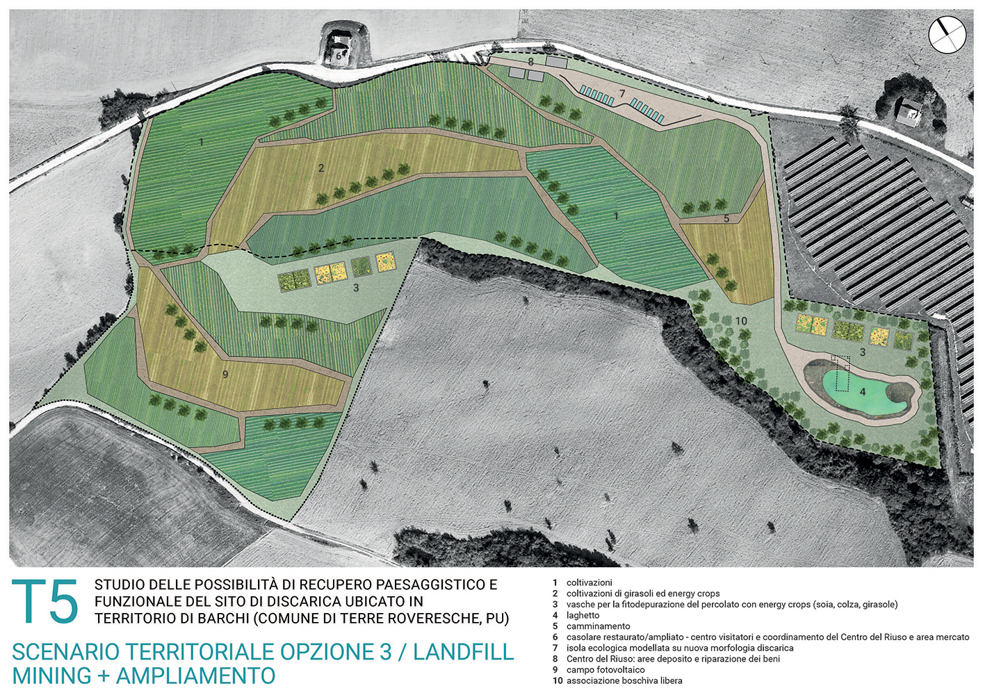 Landscape and functional requalification of the landfill of Ca’ Rafaneto, Barchi (PU)